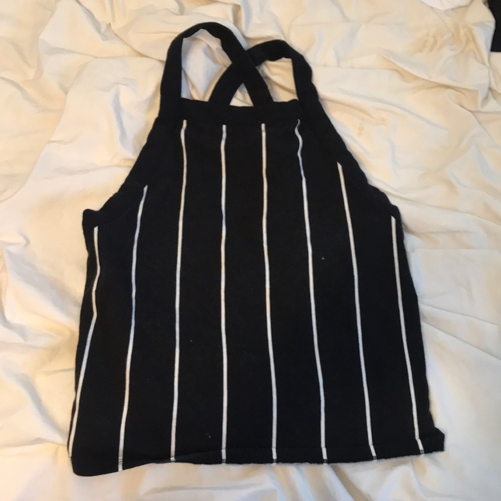 black and white striped pacsun crop sz S